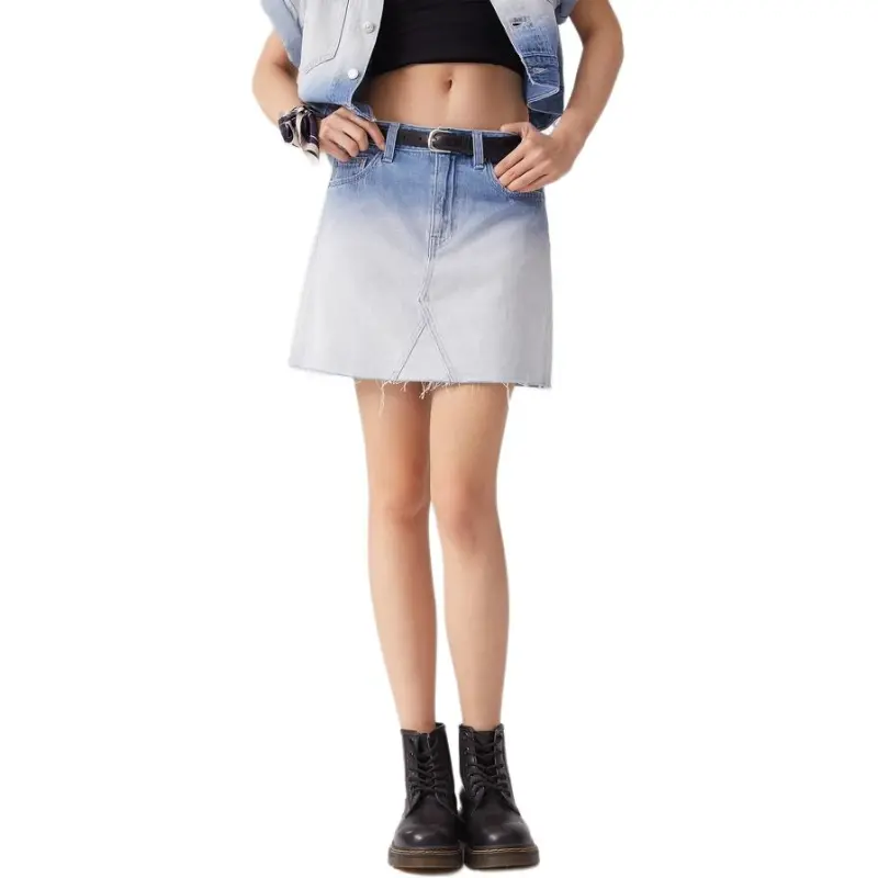 Levi's Denim Short Skirts Women's Light Blue-4