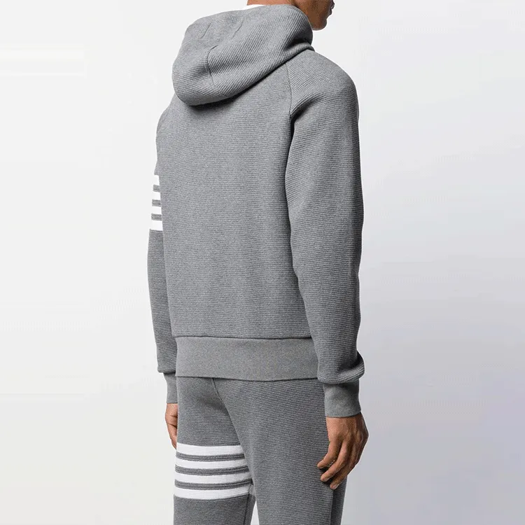THOM BROWNE 4 Bar Raglan sleeve Waffle Stitch Hoodie-5