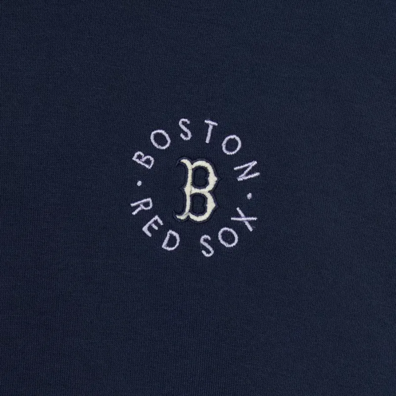 MLB Basic Boston Red Sox Mega Overfit Boston Red So Sweatshirt Women's Navy Blue-3