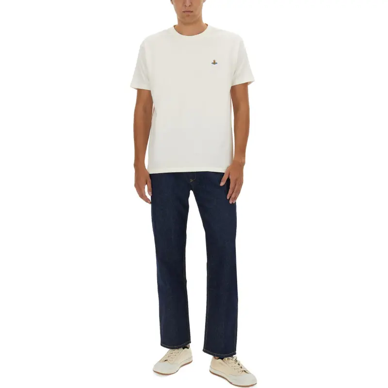 Vivienne Westwood Logo Embroidered Crewneck T Shirt-3