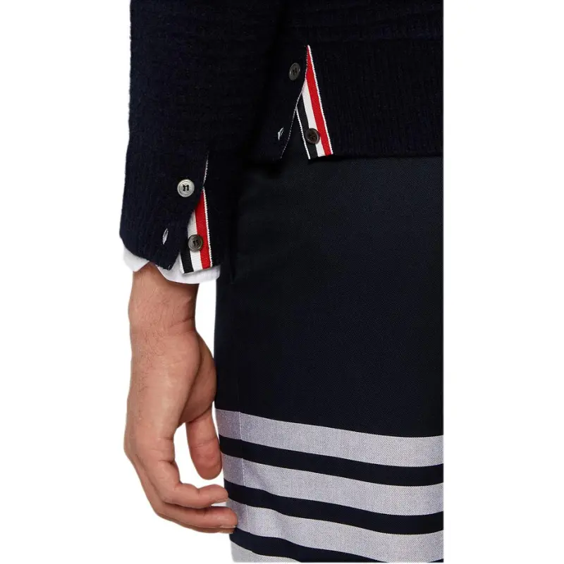 THOM BROWNE 4-Bar Stripe Knitted Hoodie-4