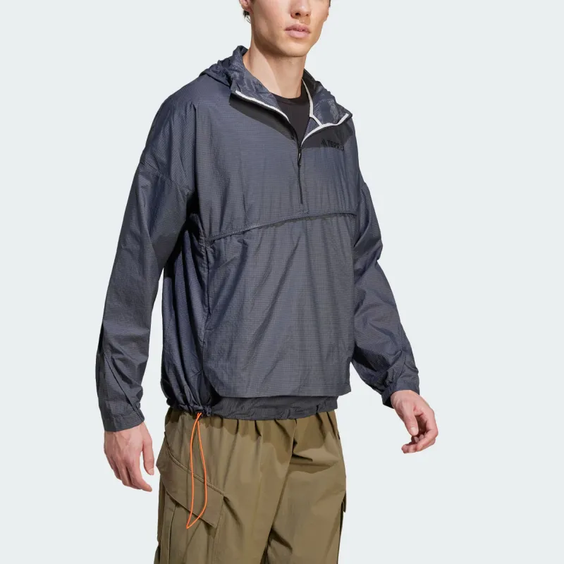 Adidas XPLORICTerre WIND ANORAK Jacket Men's Dark Gray-3