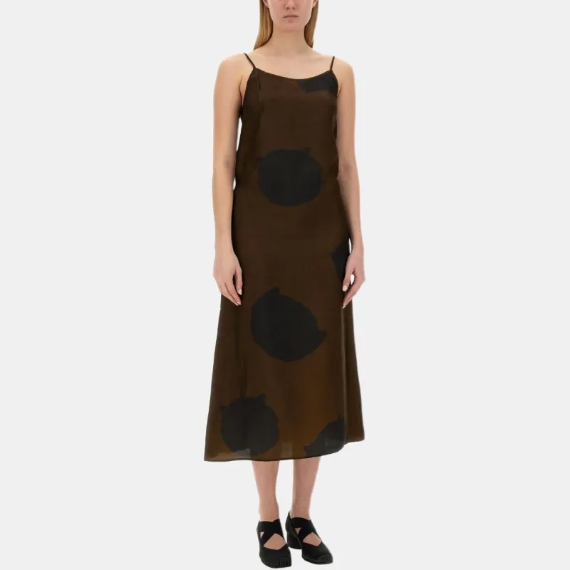 UMA WANG Anaya Abstract print Midi Dress-2