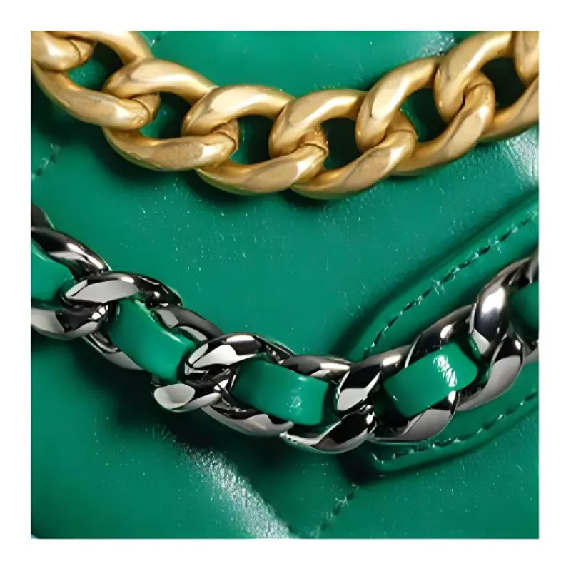CHANEL 19Bag Lambskin Round Bag Evening Party Bag Handheld Shoulder Bag Crossbody Bag Women's Green-2