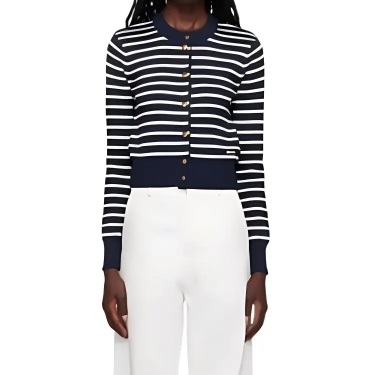 AMIPARIS Sailor Cardigan 'Nautic Blue/Natural White'-4