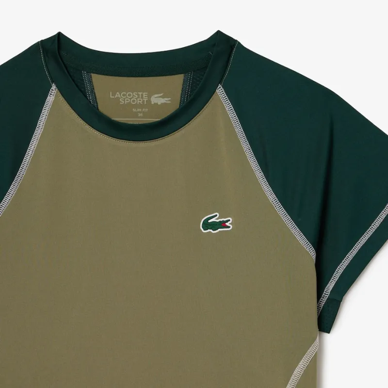 LACOSTE T Shirt Women's Khaki Green/Green-1