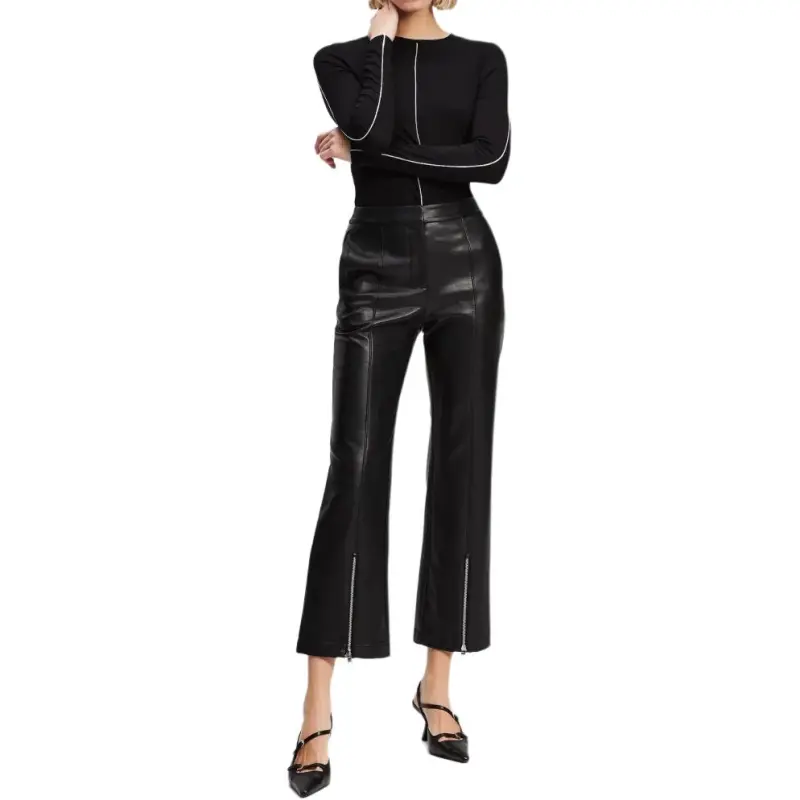 KARL LAGERFELD / Karl Lagerfeld Jeans Faux leather Cropped Trousers-2