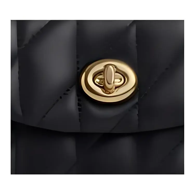 COACH Turnlock Nappa Leather Crossbody Bag, Shoulder Bag Mini Women's Black-4
