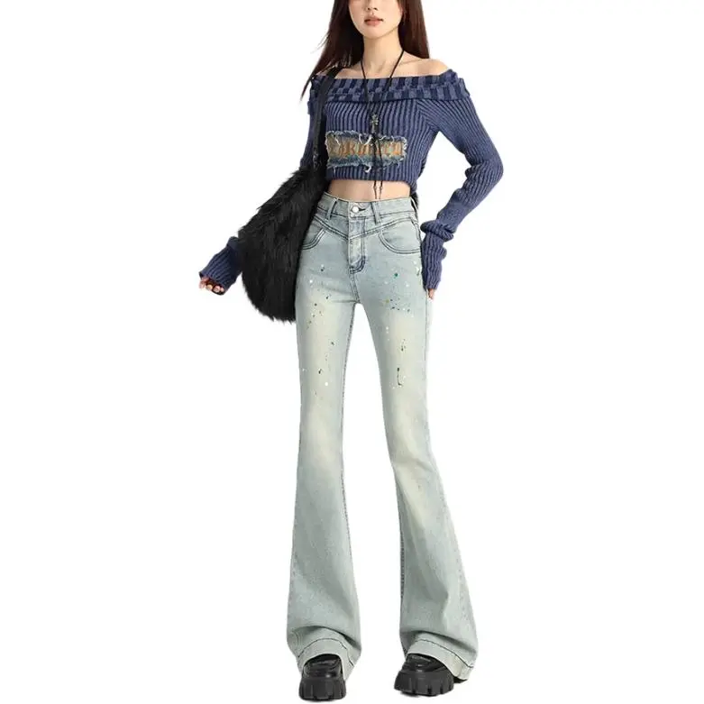 YINLEI Jeans Women's Light Blue-3