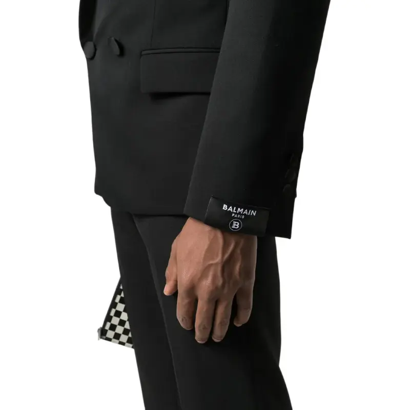 BALMAIN Shawl Lapel Blazer Jacket-4
