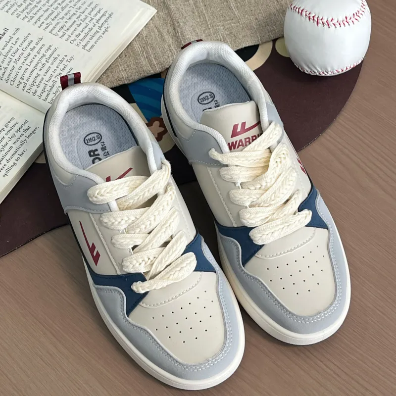 Warrior Slip Resistant Cushioning Wear Resistant Lightweight Breathable Low Top Skateboard Shoes Unisex Ecru-14