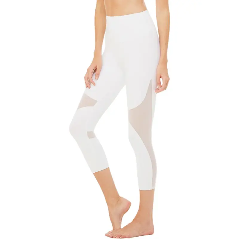 Alo Yoga HIGH WAIST COAST CAPRI Sports Pants Women's White-3