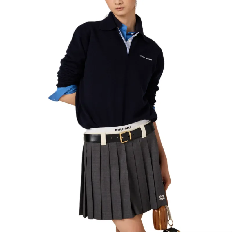 MIU MIU Cashmere Polo Shirt-1