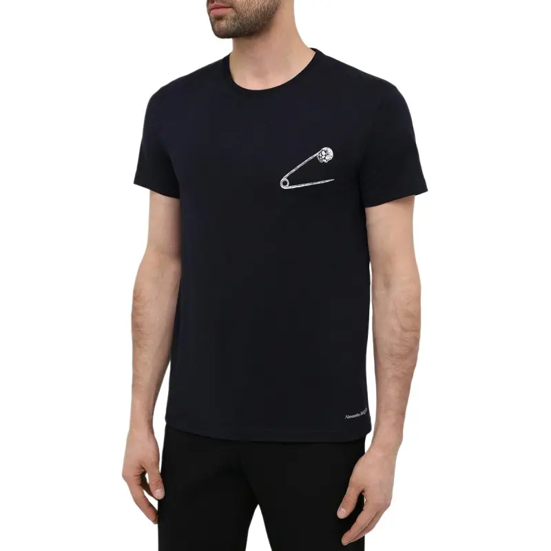 Alexander McQueen T Shirts Men Dark Blue-2