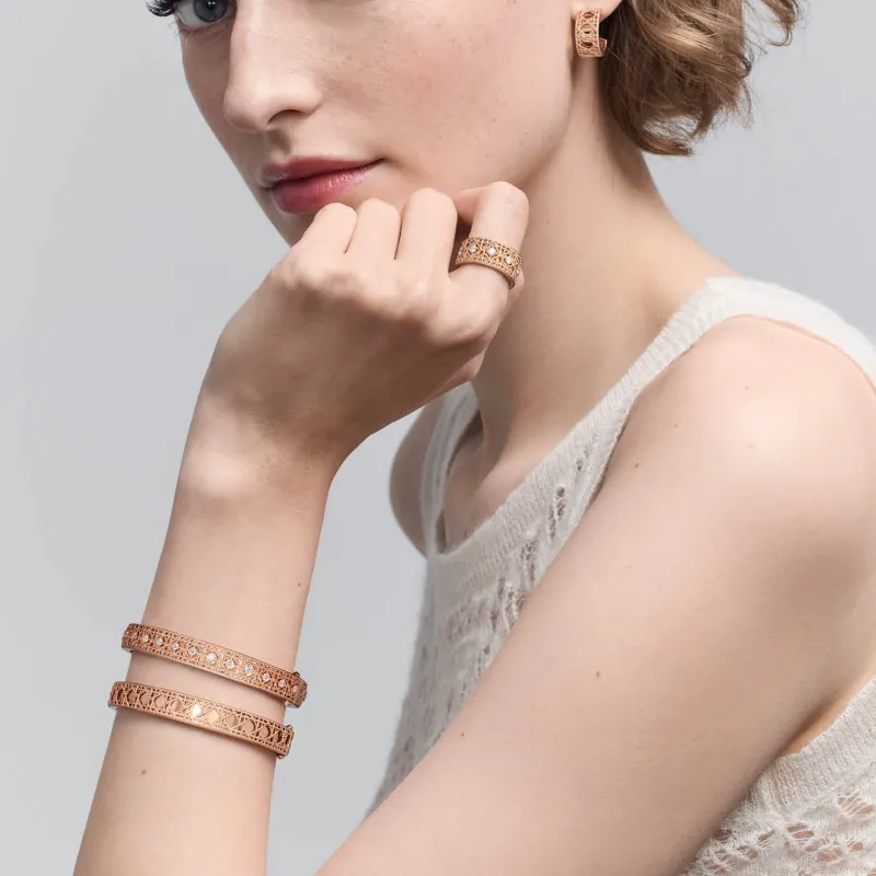 DIOR 18K Gold Diamonds Bracelets Women's Gold-4