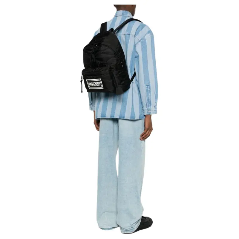 MOSCHINO Logo patch Quilted Backpack-2