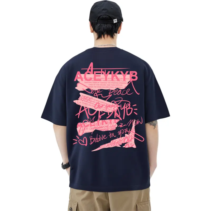 YK&YB T Shirts Unisex Dark Blue-3