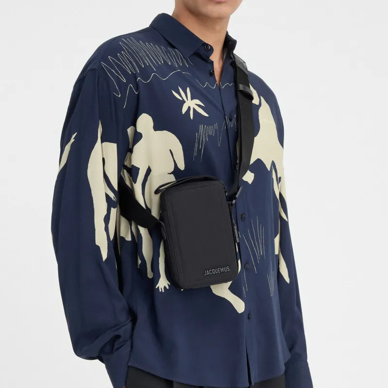 Jacquemus Nylon Crossbody Bag Men's Black-4