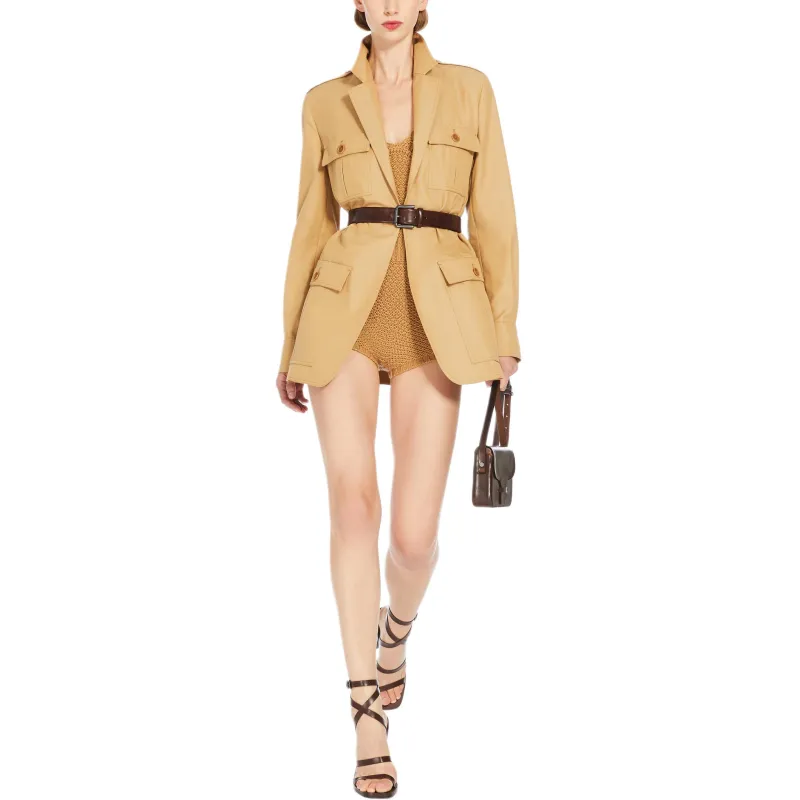 MaxMara Pacos Belted Long Sleeved Jacket-1