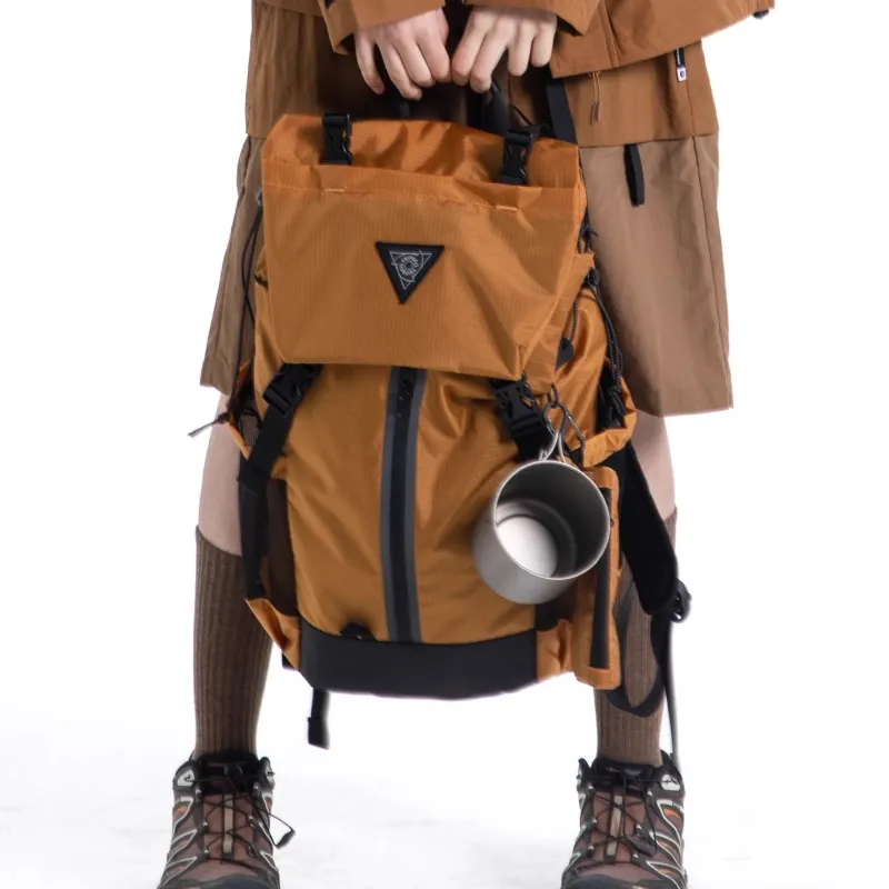 TRIP&CO Polyamide Outdoor Hiking Bag Backpacks Large Size Men's Black/Army Green/Orange-6