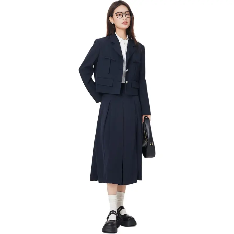 Dajia Poetry Business Suit Coat Women's Gray/Navy Blue/Khaki Green-1