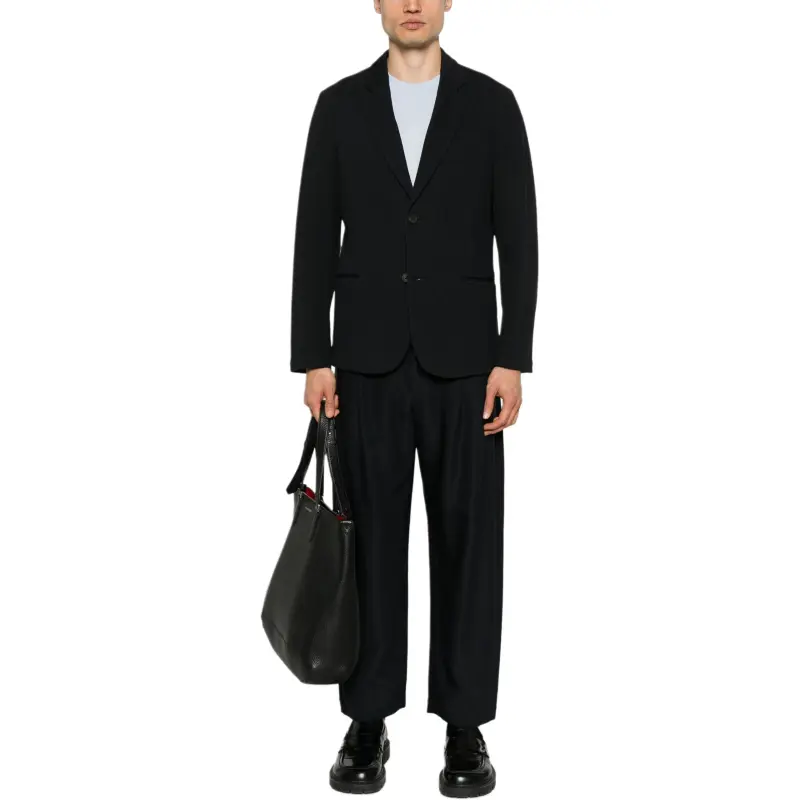 EMPORIO ARMANI Waffle jersey Single breasted Blazer-1