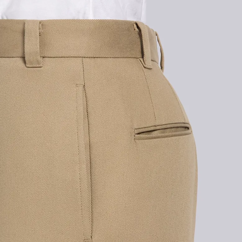 THOM BROWNE Cropped Grosgrain loop Trousers-4