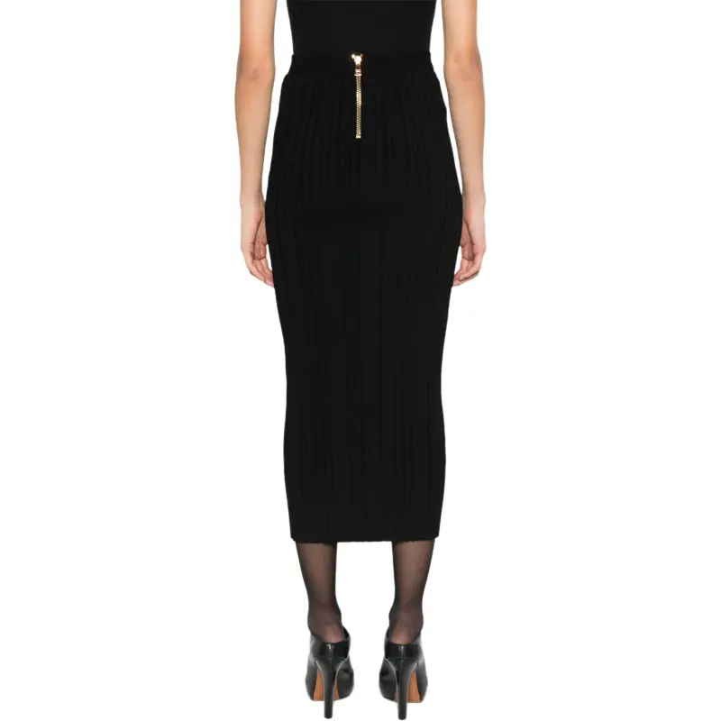 BALMAIN Classic Pleated Midi Skirt-3