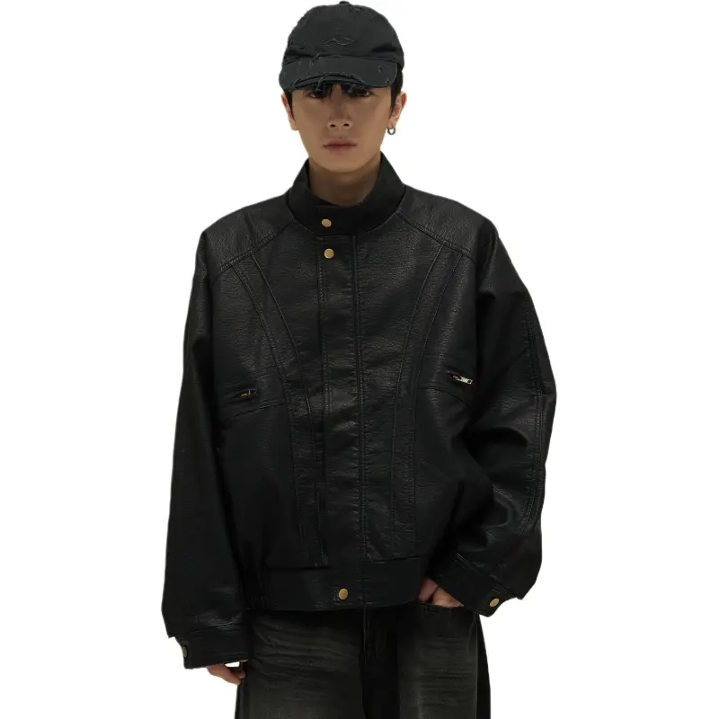 WLNEXT Leather Jacket Unisex Black-5