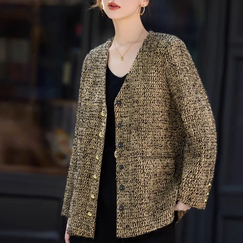 TOUCH Cropped Coats Women's Khaki Black-5