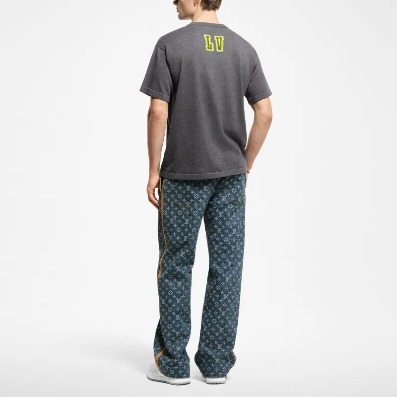 LOUIS VUITTON Embellished Short Sleeved Cotton Crewneck-5