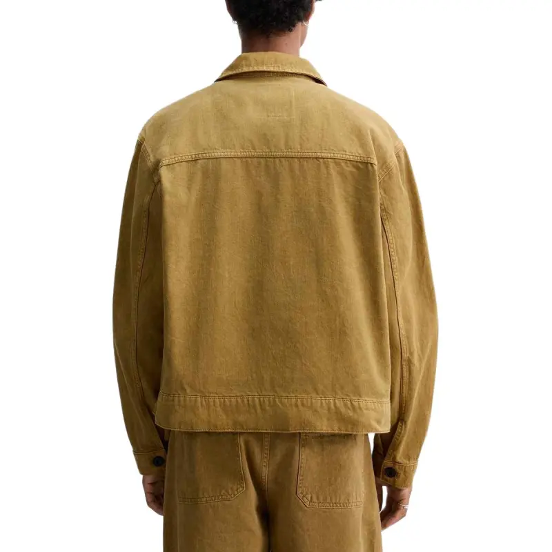 ZARA Denim Jacket Men's Yellow Khaki-3