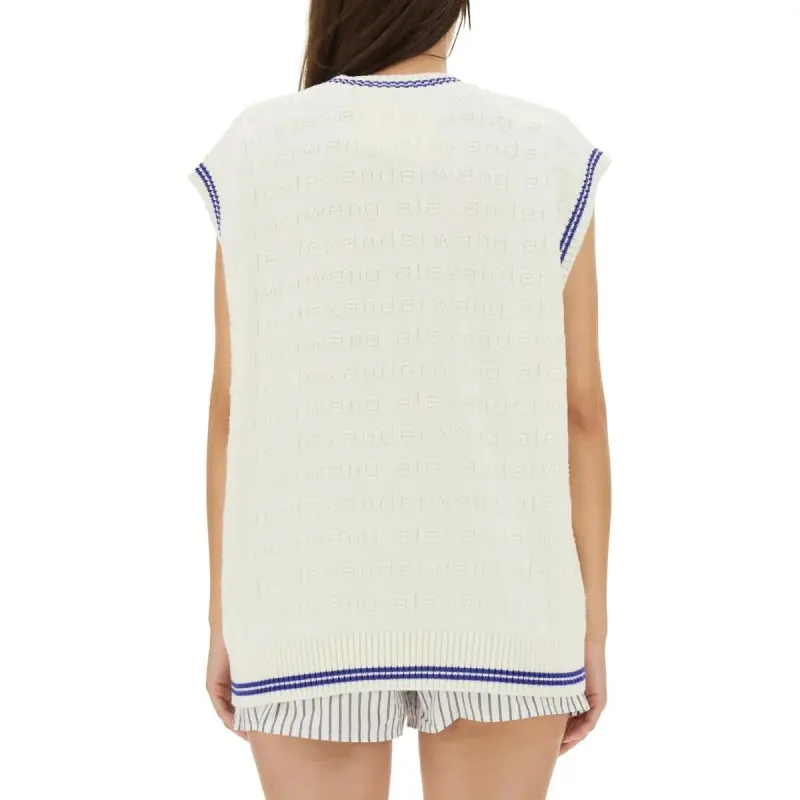 Alexander Wang Logo Detailed V-Neck Vest-4