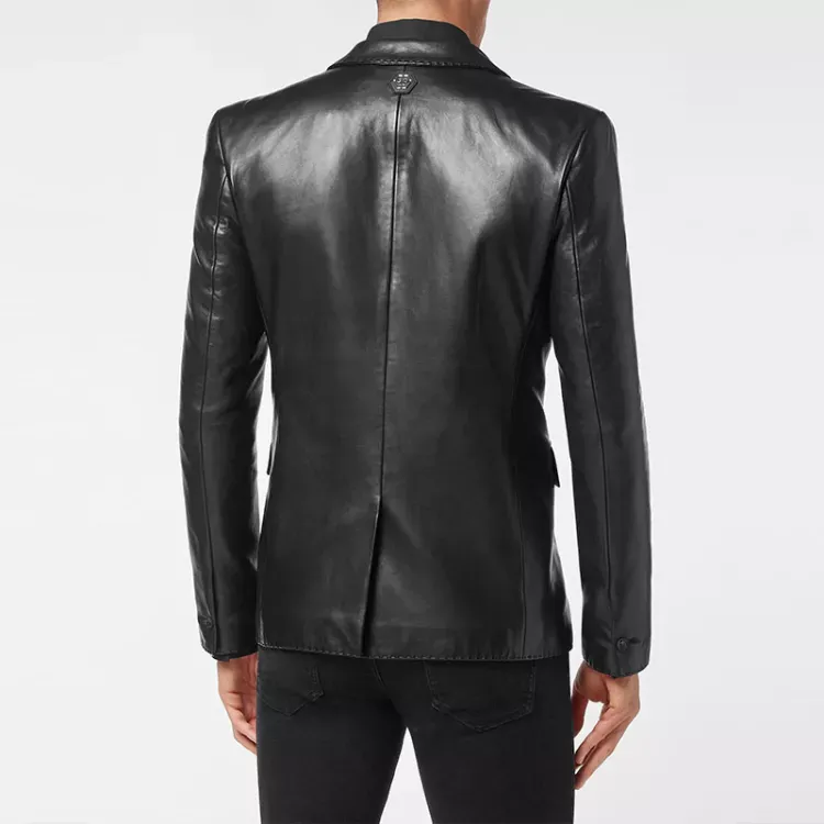 PHILIPP PLEIN Single-breasted Leather Blazer-2