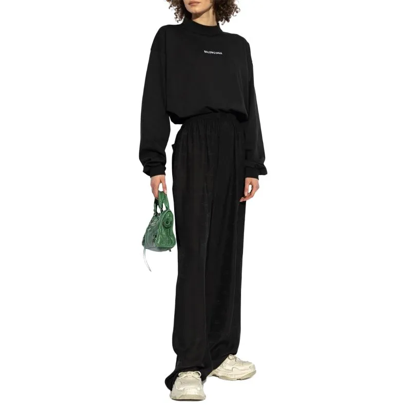Balenciaga Logo Embroidered Long Sleeve T Shirt-4