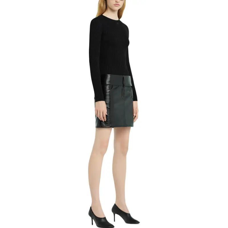 Courrèges Lingerie Strap Rib Knit Sweater 'Black'-1