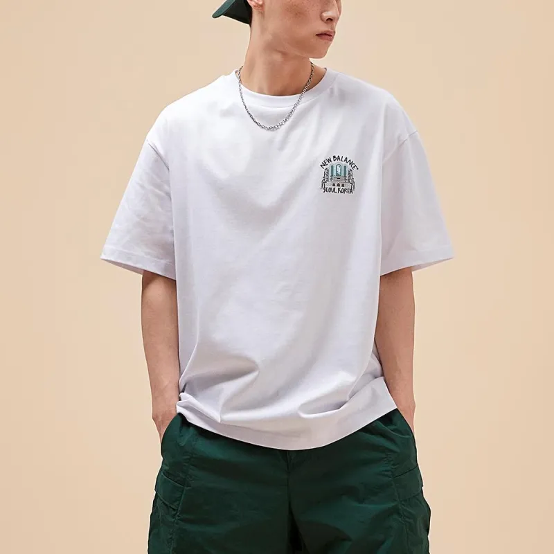 New Balance SEMI OVER FIT T Shirt Men's White-3