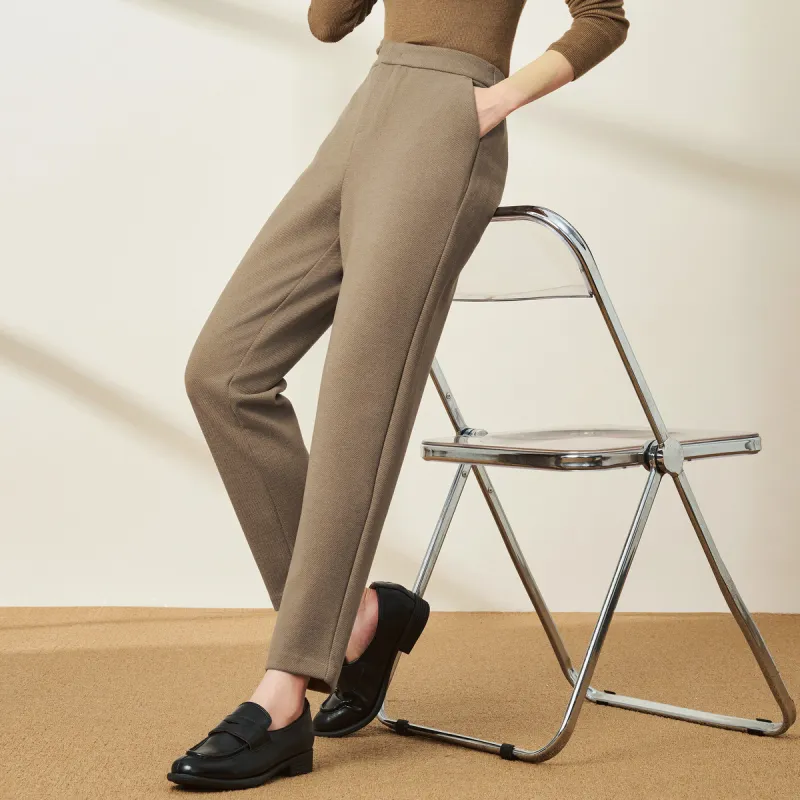 FENHONGMALI Casual Pants Women's Camel-3
