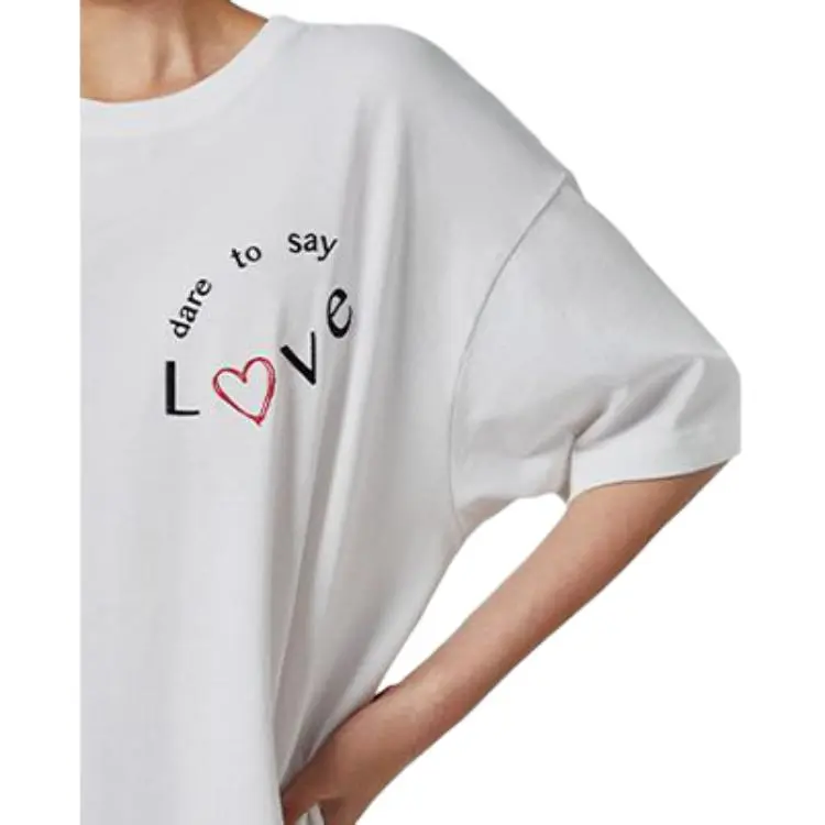 Victoria's Secret x RUI built SS23 Drop Shoulder Sleeve T Shirt Women's White-3