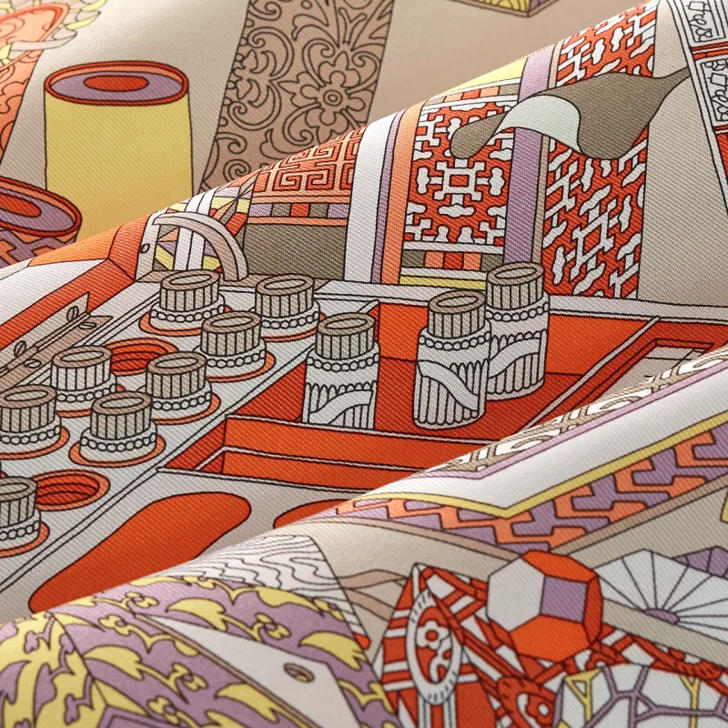 HERMES Silk Silk Silk Scarves Unisex Red-2