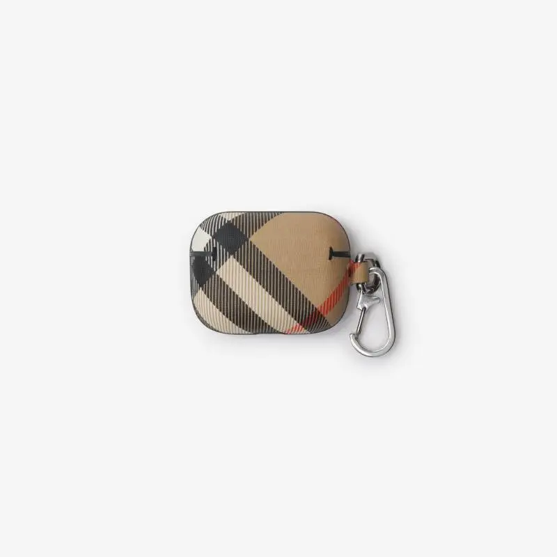 Burberry Compatibility With AirPods Pro 2 Polyurethane+Polyester+Cotton Plaid Twill Finish Headphone Cases-2