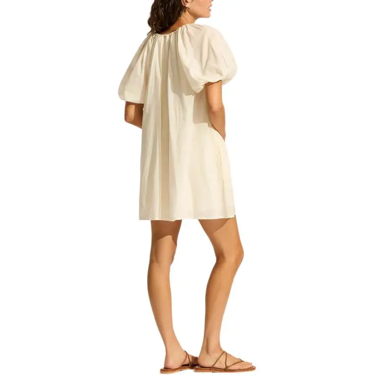 SEAFOLLY Short Sleeved Dress Women's Beige-0