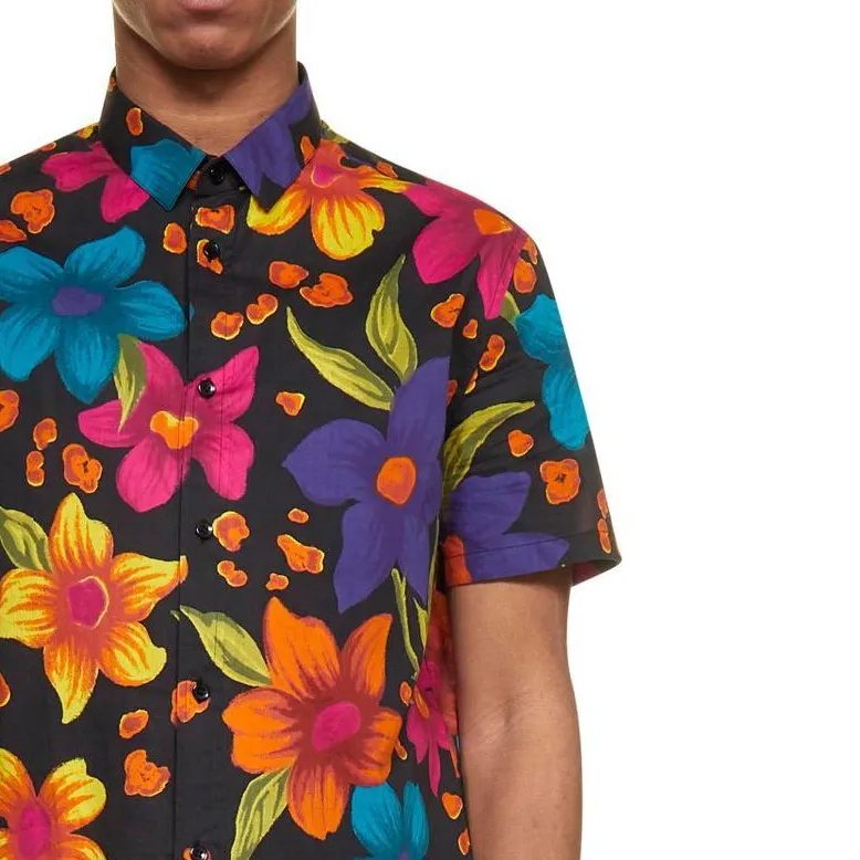 SAINT LAURENT Floral Printed Short Sleeved Shirt-7