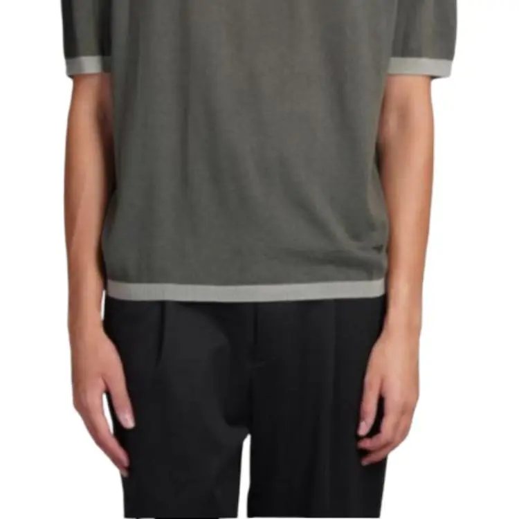EMPORIO ARMANI Logo Patch Half Zip Polo Shirt-4