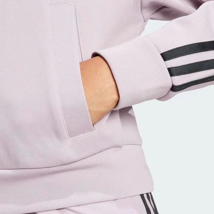 Adidas Future Icons 3-Stripes Full Zip Hoodie Sweatshirt Women's Light Purple-4