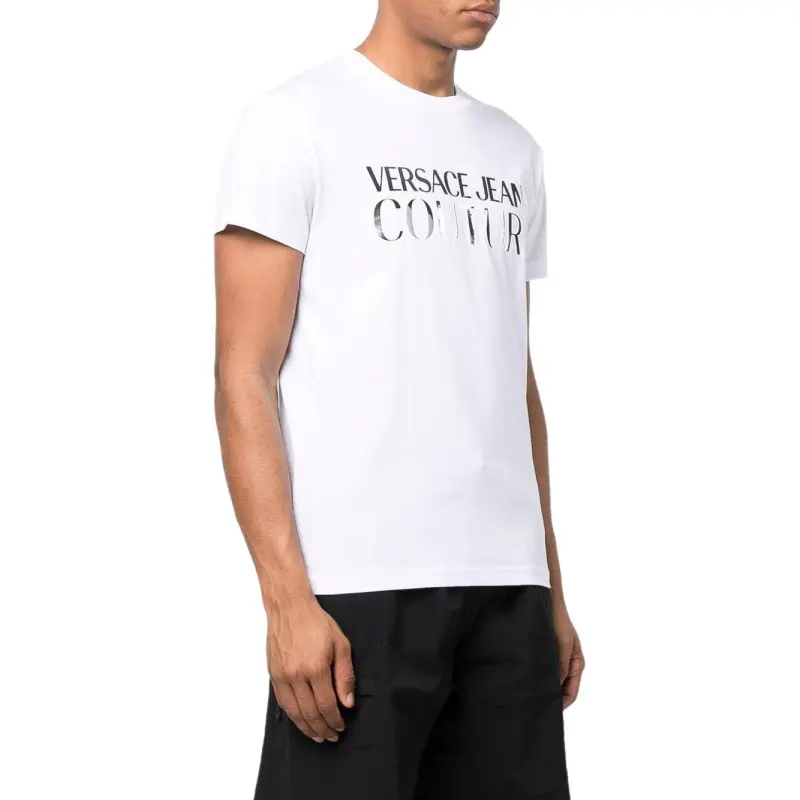 VERSACE Logo patch Cotton T shirt-3