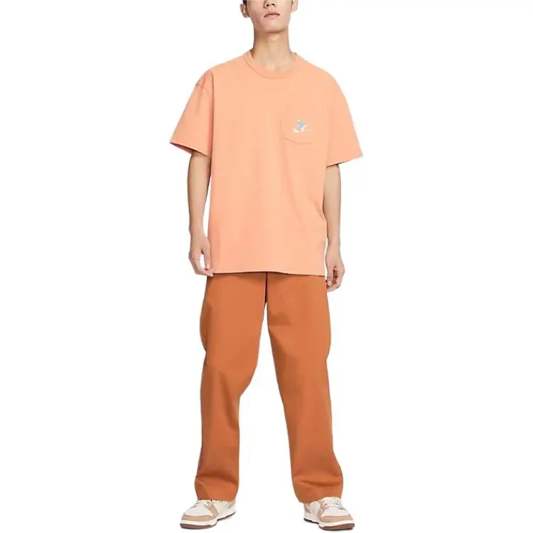 Nike Drop Shoulder Sleeve T-Shirt Men's Orange-2
