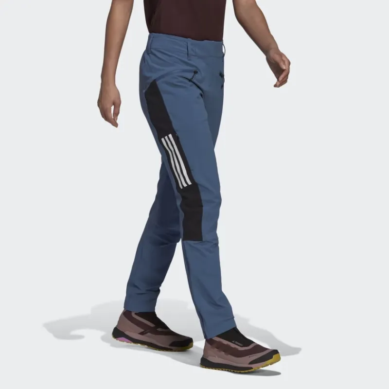 Adidas Techrock Mountaineering Pants Knitted Sports Pants Women's Blue-3