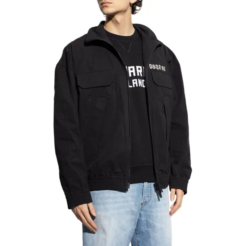 DSQUARED 2 Logo Printed Zipped Bomber Jacket-2