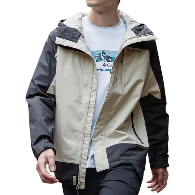 Columbia Windbreaker Jackets Men Ecru-1